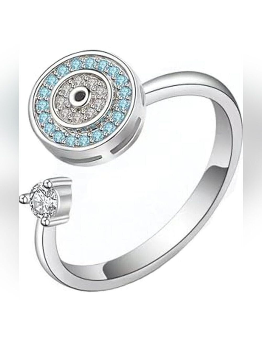 Evil Eye Rotating Open Ring